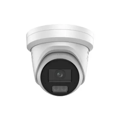 HIKVISION DS-2CD2347G3-LIS2UY/SRB ColorVu 3.0 Turret IP 4MP 2.8 mm Smart Hybrid Light, Altavoz y Luz Estrob Roja y Azul, Nema4x