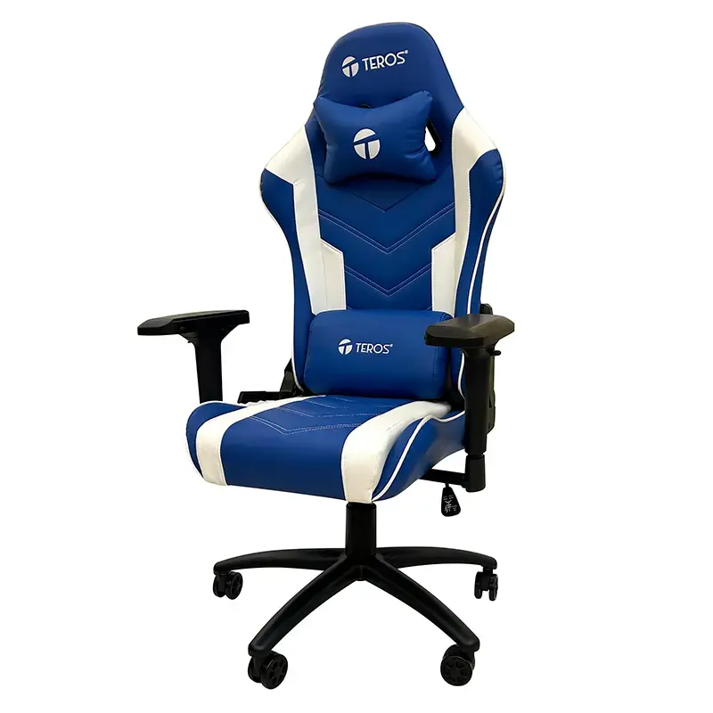 Teros TE8126B Silla Gamer TE-8126B, Azul Y Blanco