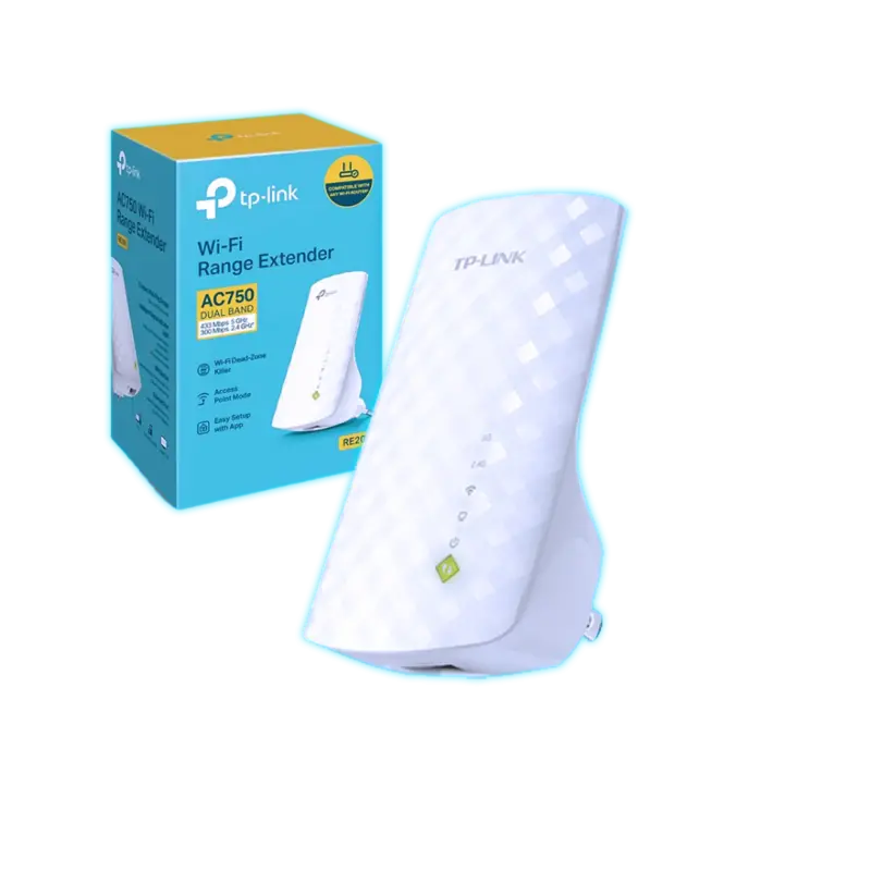 TP-LINK RE200 Extensor rango WiFi AC750 433Mbps 5GHz 300Mbps 2.4GHz puerto Ethernet amplificador señal 