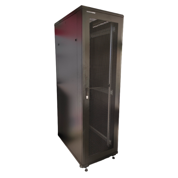  STV ST-AEL-TV-42U-1000 Gabinete metálico piso rack 42U 2000x600x1000mm puerta vidrio perforada bandejas laterales 