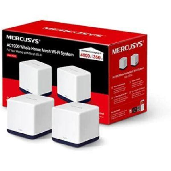  MERCUSYS HALO H50G (3-Pack) Sistema Mesh WiFi 5 AC1900 Dual Band 1300Mbps 5GHz + 600Mbps 2.4GHz Cobertura 550m² 100+ Dispositivos 3 Puertos Gigabit 