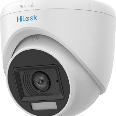  HILOOK THC-T229-LMS Cámara Torreta 2MP Luz Híbrida Inteligente ColorVu Lente 2.8mm Luz Blanca + IR Cuerpo Metálico 