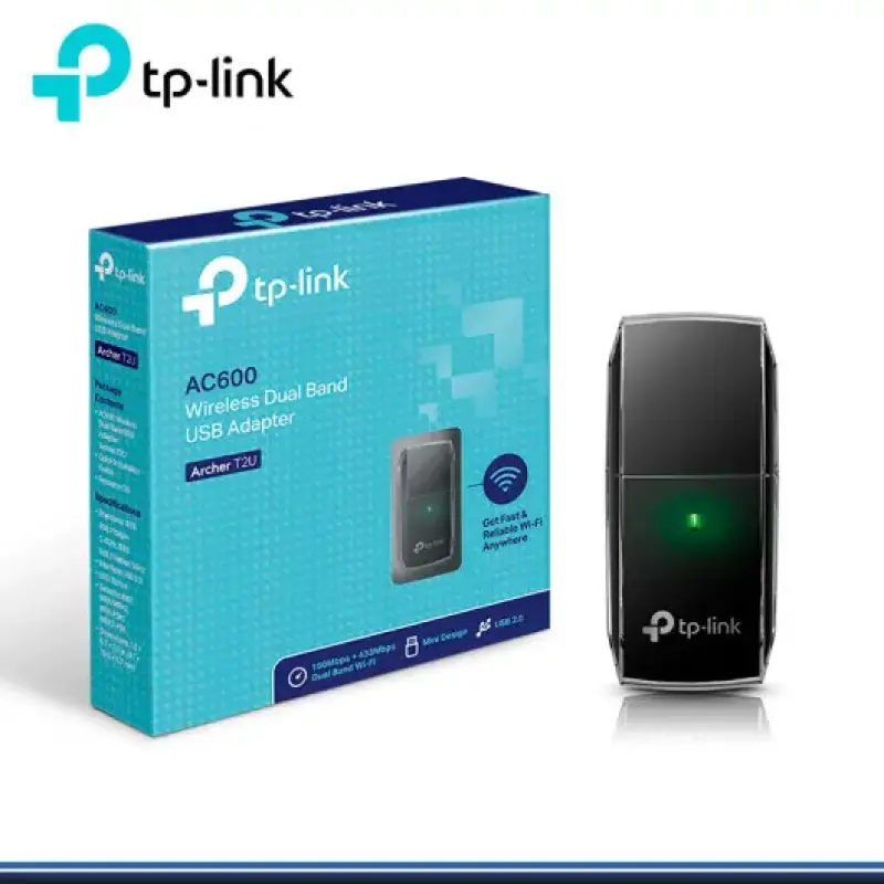  TP-LINK Archer T2U adaptador inalámbrico USB dual band AC600 433Mbps/5GHz + 200Mbps/2.4GHz 