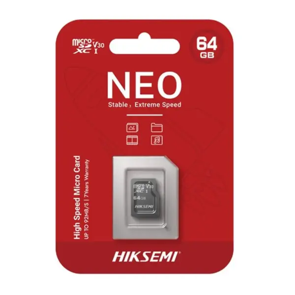  HIKVISION HS-TF-C1 64GB tarjeta memoria microSD HC Class 10 U1 92MB/s con adaptador 