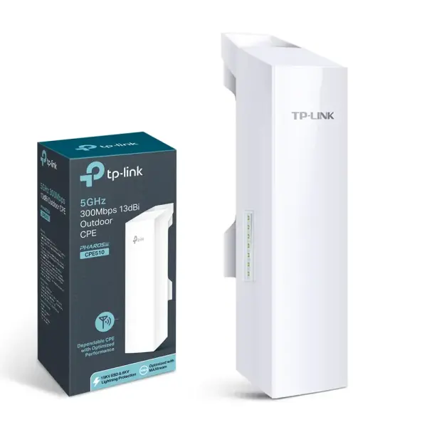  TP-LINK CPE510 CPE exterior 5GHz 300Mbps 13dBi antena direccional punto a punto PtP PtMP hasta 15km PoE pasivo 