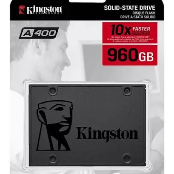  KINGSTON A400 960GB Disco sólido interno SATA 6Gb/s 2.5 pulgadas 500MB/s lectura 450MB/s escritura TLC 