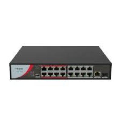  HILOOK NS-0318P-130 Conmutador PoE No Gestionado 16 Puertos 100Mbps + 2 Uplink 130W Extendido 250m 