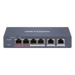  HIKVISION DS-3E1106HP-E Switch PoE Smart 4 Puertos 10/100Mbps + 2 Uplink Gigabit 60W Extendido 250m 