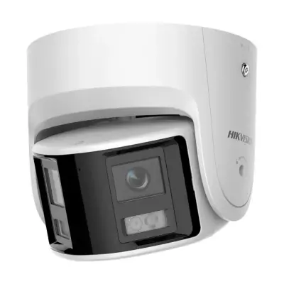  HIKVISION DS-2CD2347G2P-LSU/SL turret IP panorámica ColorVu 4MP doble lente 180° luz blanca sirena audio WDR 130dB 