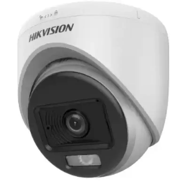  HIKVISION DS-2CE70KF0T-LPFS Cámara domo exterior ColorVu 5MP lente 2.8mm luz blanca 40m micrófono sirena 