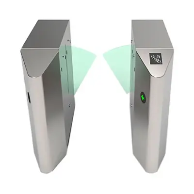  ZKTECO FBL4011 PRO barrera peatonal ala de ángel simple con controlador y lector RFID 