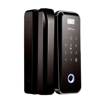 ZKTECO GL300W/R cerradura smart vidrio biométrica Wi‑Fi lado izquierdo 4xAA batería 