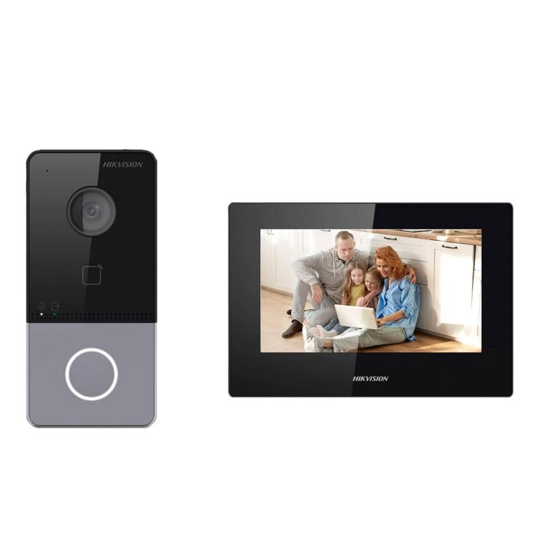  HIKVISION DS-KIS605-PCO-STD Kit videoportero IP WiFi Full HD negro con llamada a APP 