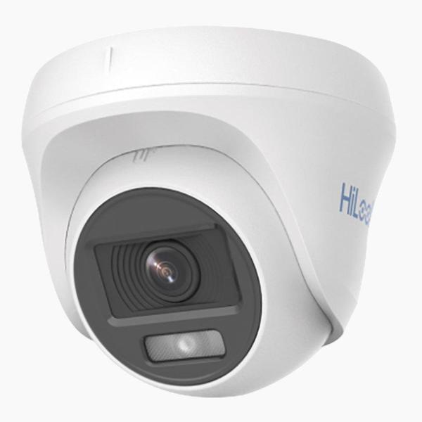  HILOOK THC-T129-P Cámara Domo Analógica ColorVu 2MP 1080P 24/7 Color Lente 2.8mm Luz Blanca 20m 