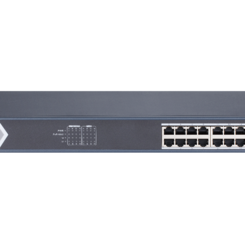  HIKVISION DS-3E1518P-SI Switch Smart Gestionable 16 Puertos Gigabit PoE+ + 2 Uplink Gigabit/SFP 180W VLAN QoS 