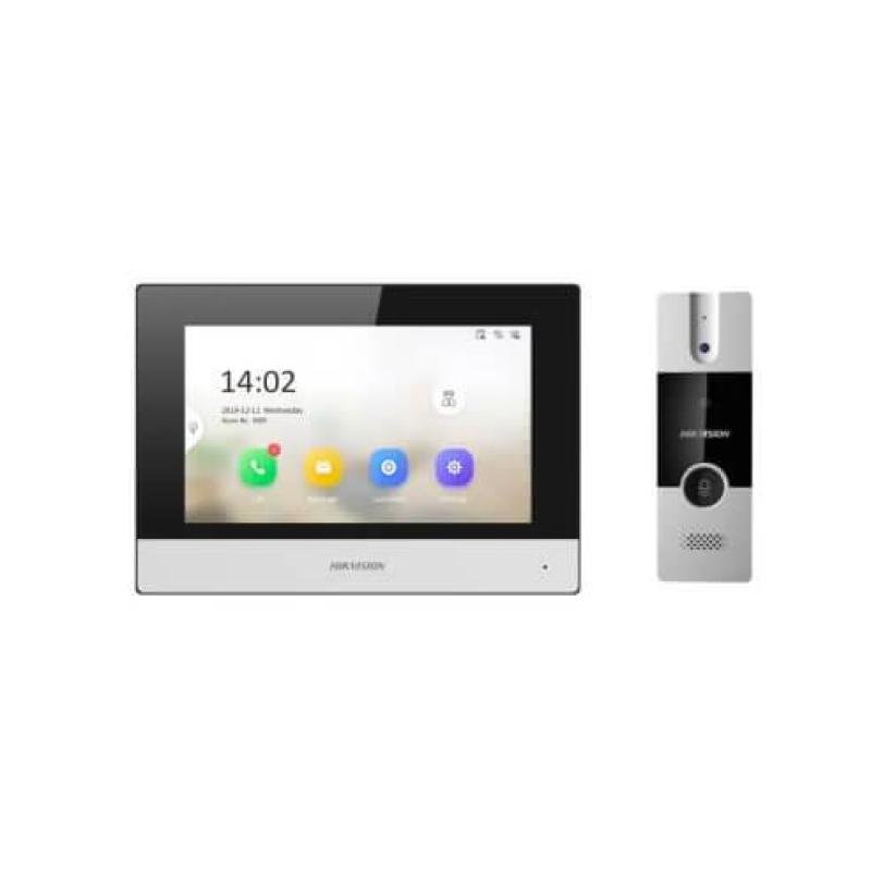  HIKVISION DS-KIS302-P Kit Videoportero Híbrido Analógico/IP 1 Monitor 7" + 1 Estación Puerta 4 Hilos Control Acceso 