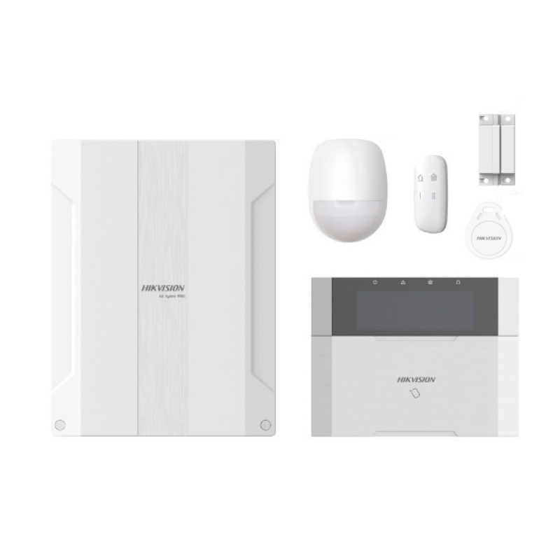  HIKVISION DS-PHA64-KIT Kit Alarma Híbrida AX Hybrid PRO 8 Zonas Cableadas + 56 Zonas Inalámbricas/Cableadas WiFi/Ethernet Incluye Sensores 