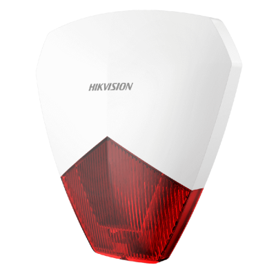  HIKVISION DS-PS1-R Sirena Cableada Exterior con Luz Estroboscópica Roja 12VDC 110dB Compatible Panel Alarma 