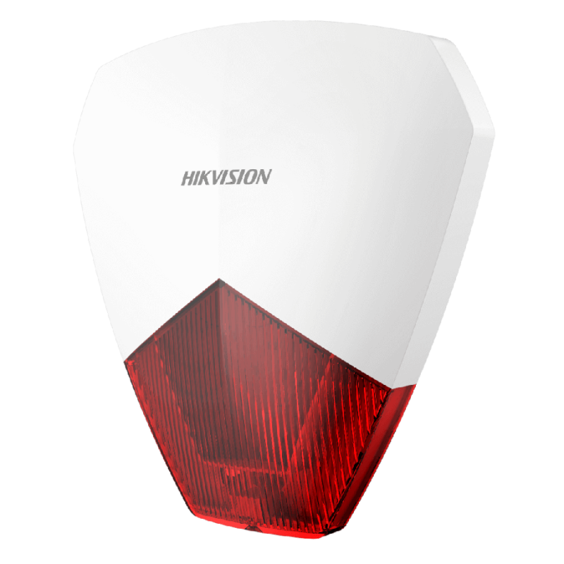  HIKVISION DS-PS1-R Sirena Cableada Exterior con Luz Estroboscópica Roja 12VDC 110dB Compatible Panel Alarma 