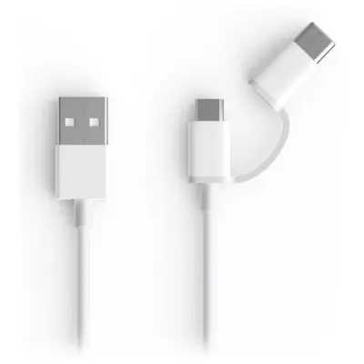  XIAOMI Mi 2-in-1 USB Cable Micro USB to Type-C 30cm cable 2 en 1 blanco 