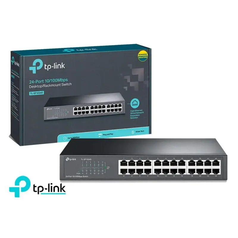  TP-LINK TL-SF1024D switch 24 puertos 10/100Mbps Fast Ethernet rack 19" 