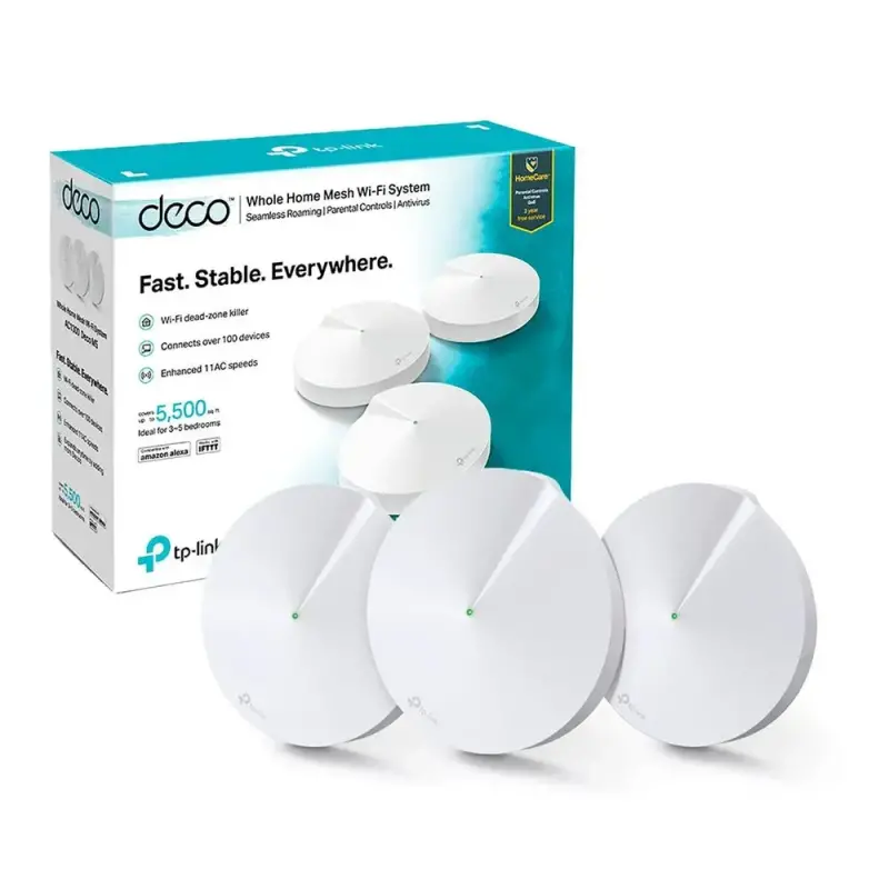 TP-LINK Deco M5 3-pack sistema WiFi mesh AC1300 dual band 867Mbps/5GHz + 400Mbps/2.4GHz 