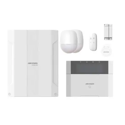  HIKVISION PHA64-KIT Kit alarma híbrida DS-PHA64 panel 8 zonas cableadas expandible a 64 con dispositivos incluidos 