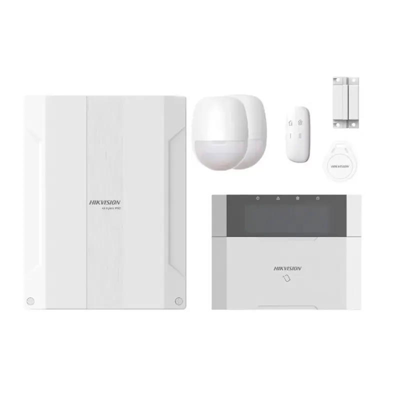  HIKVISION PHA64-KIT Kit alarma híbrida DS-PHA64 panel 8 zonas cableadas expandible a 64 con dispositivos incluidos 