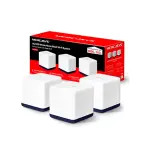  MERCUSYS HALO H50G (3-Pack) Sistema Mesh WiFi 5 AC1900 Dual Band 1300Mbps 5GHz + 600Mbps 2.4GHz Cobertura 550m² 100+ Dispositivos 3 Puertos Gigabit 