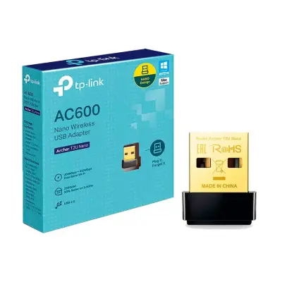  TP-LINK Archer T2U Nano Adaptador USB nano inalámbrico AC600 433Mbps 5GHz 200Mbps 2.4GHz ultra compacto USB 2.0 