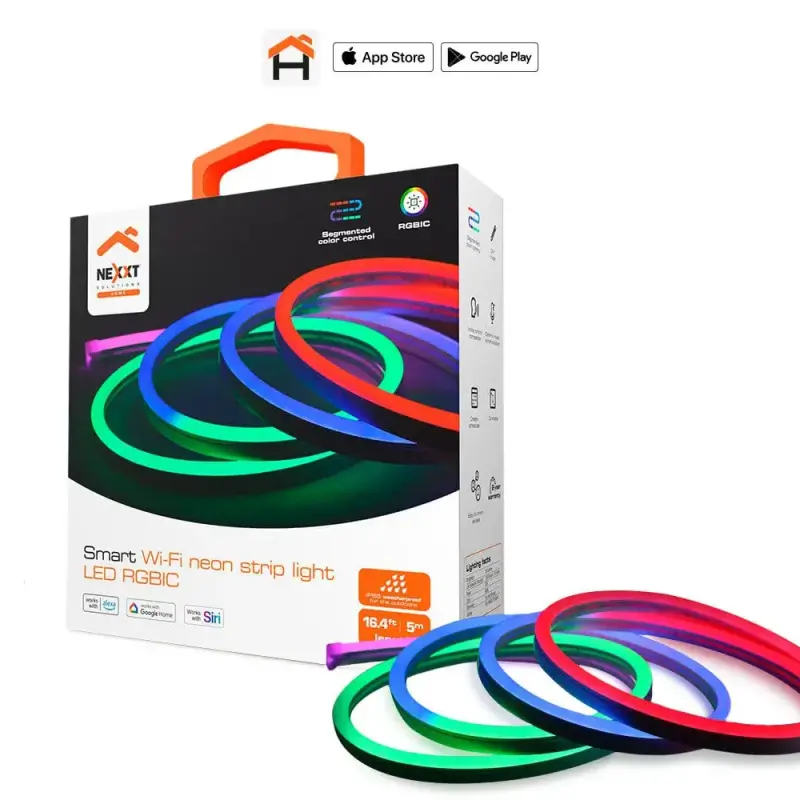  NEXXT NHB-S614 cinta de luz neón LED RGBIC inteligente Wi‑Fi 5 m regulable por segmentos 
