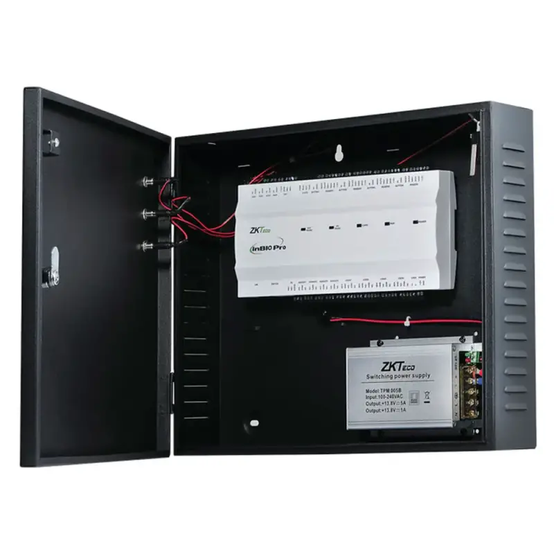  ZKTECO INBIO460 PRO BOX panel control acceso 4 puertas gabinete fuente batería licencia 