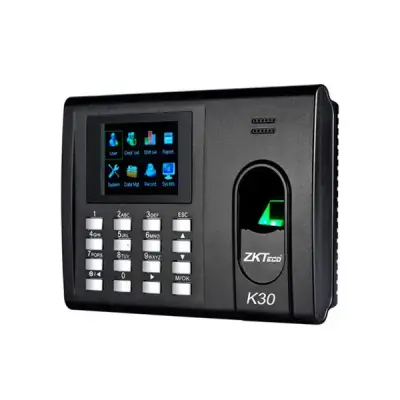  ZKTECO K30 PRO control asistencia y acceso huella tarjeta código batería RJ45 