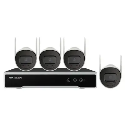  HIKVISION NK42W0H-1T(WD)(D) Kit de monitoreo NVR Wi‑Fi 4 canales + 4 cámaras Wi‑Fi 2MP con HDD 1TB 