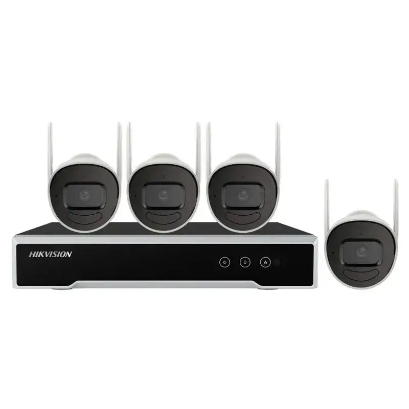  HIKVISION NK42W0H-1T(WD)(D) Kit de monitoreo NVR Wi‑Fi 4 canales + 4 cámaras Wi‑Fi 2MP con HDD 1TB 