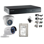  HIKVISION KIT 2 Cámaras 720P HD DVR 4CH DS-7204HGHI-F1 1TB HDD Cable HDMI Mouse Accesorios 