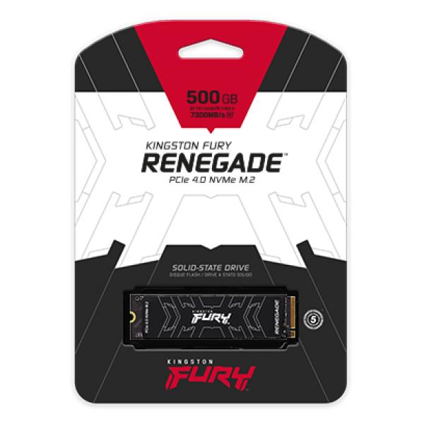  KINGSTON Fury Renegade 500GB Disco sólido M.2 2280 PCIe 4.0 NVMe 7300MB/s lectura gaming alta velocidad 
