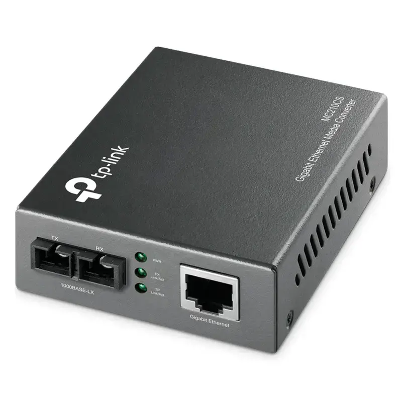  TP-LINK MC210CS Convertidor medios Gigabit Ethernet 10/100/1000Mbps RJ45 fibra óptica monomodo SC 20km 