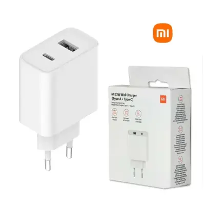  XIAOMI Mi 33W Wall Charger Type-A+Type-C EU cargador pared 33W doble puerto USB-A USB-C 