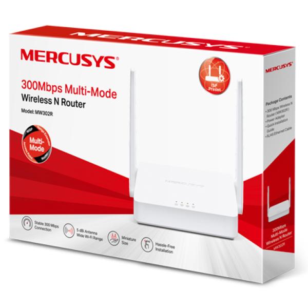  MERCUSYS MW302R router inalámbrico N 300Mbps 2.4GHz 2 antenas multimodo 