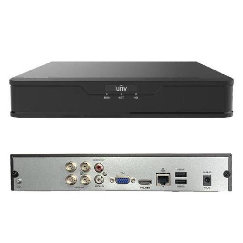  UNIVIEW XVR301-04G XVR 4 Canales 1080P H.265/H.264 4 en 1 HDTVI/HDCVI/AHD/IP Soporta 1 HDD 6TB HDMI VGA 