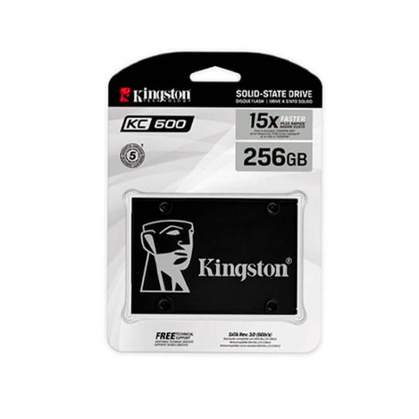  KINGSTON KC600 256GB Disco sólido SATA 6.0 Gbps 2.5 pulgadas 7mm 550MB/s lectura 3D TLC 