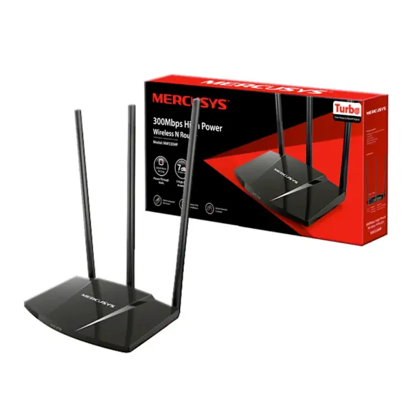 MERCUSYS MW330HP Enrutador inalámbrico N de alta potencia 300Mbps 2.4GHz 3 antenas 