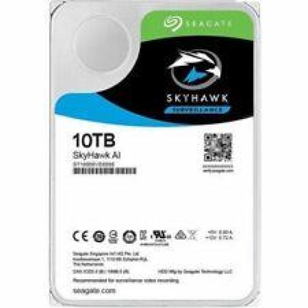  SEAGATE SKYHAWK AI Disco Duro Vigilancia 10TB 3.5" SATA 6Gb/s 7200RPM 256MB 550TB/año IA 24/7 