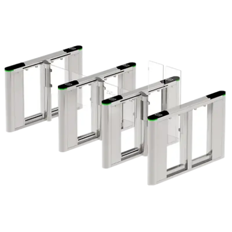  ZKTECO SBTL8200 barrera peatonal central bidireccional tipo swing para pasillos múltiples 