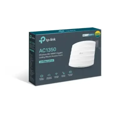  TP-LINK EAP225 Punto acceso WiFi 5 montaje techo AC1350 867Mbps 5GHz 450Mbps 2.4GHz MU-MIMO PoE 802.3af Omada 