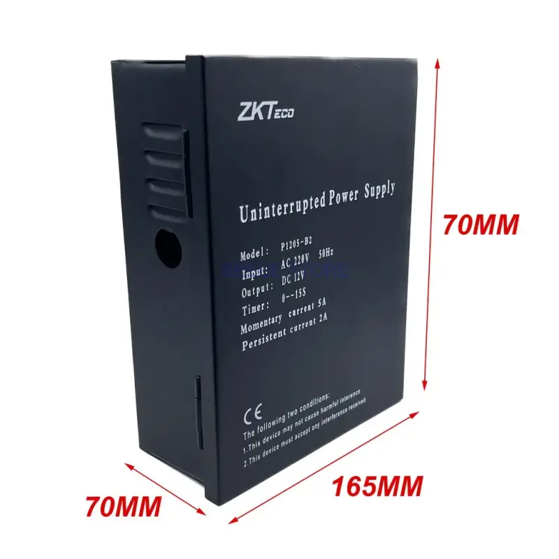  ZKTECO P1205-B2 fuente alimentación respaldo batería 12V 