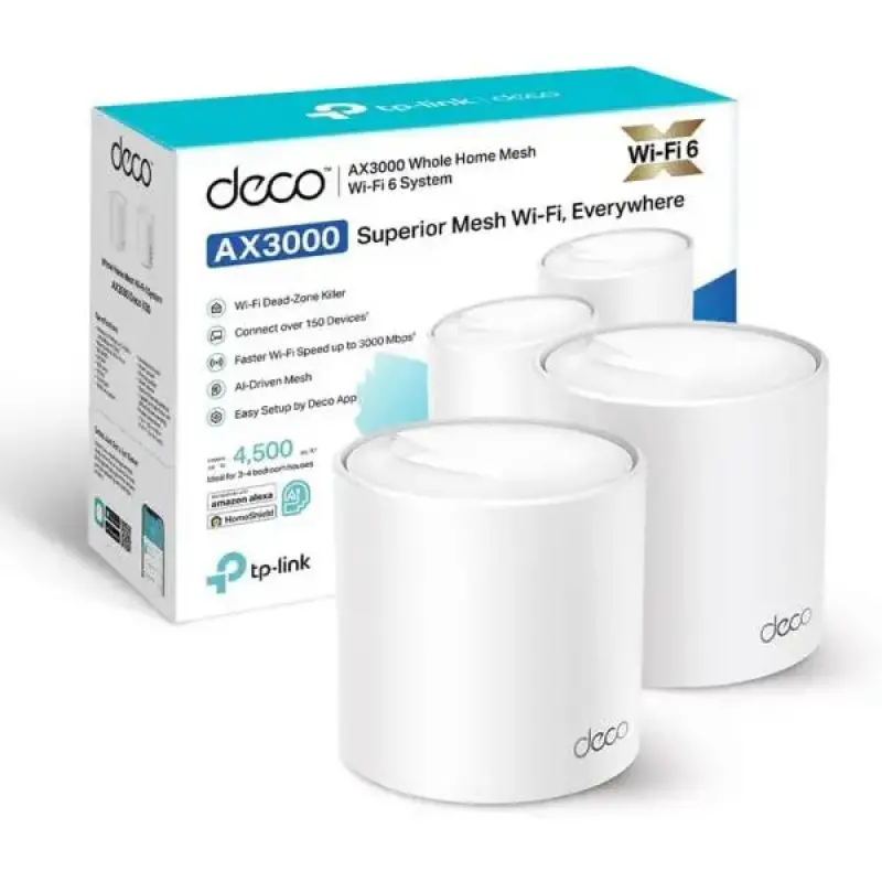  TP-LINK Deco X50 2-pack sistema WiFi 6 mesh AX3000 dual band 3000Mbps cobertura 465m² 