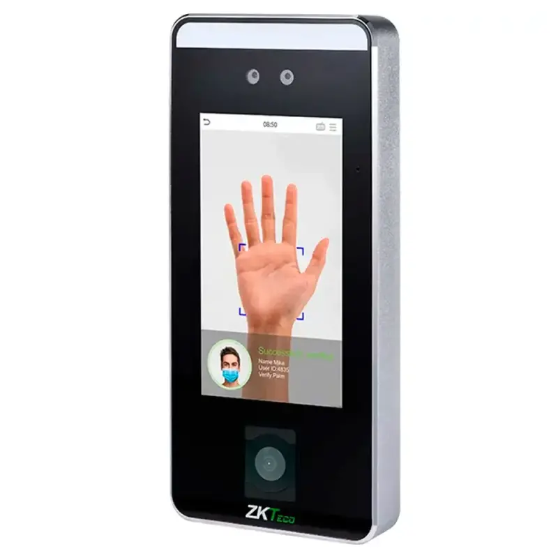  ZKTECO SPEEDFACE-V5L terminal verificación facial código QR detección tapabocas 