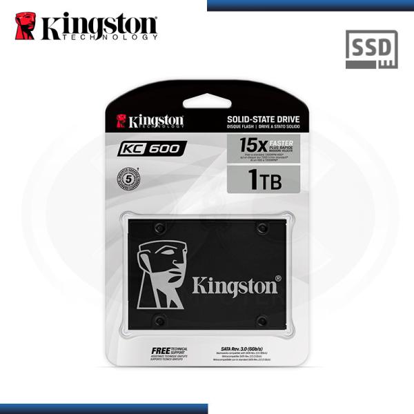  KINGSTON KC600 1TB Disco sólido SATA 6.0 Gbps 2.5 pulgadas 550MB/s lectura 520MB/s escritura 3D TLC 